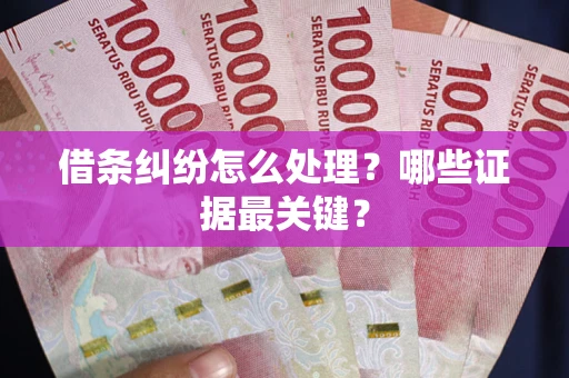 济南借条纠纷怎么处理？哪些证据最关键？