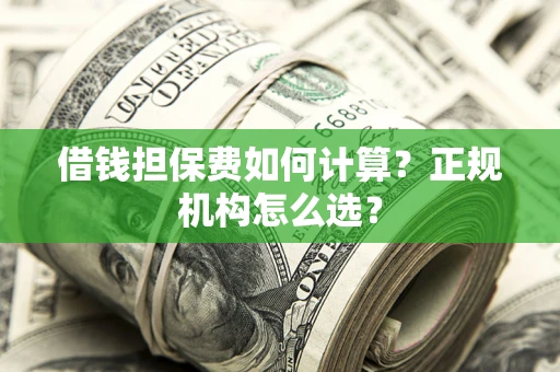 济南借钱担保费如何计算？正规机构怎么选？