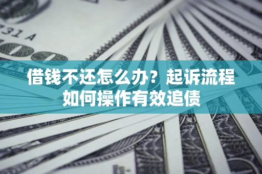 济南借钱不还怎么办？起诉流程如何操作有效追债
